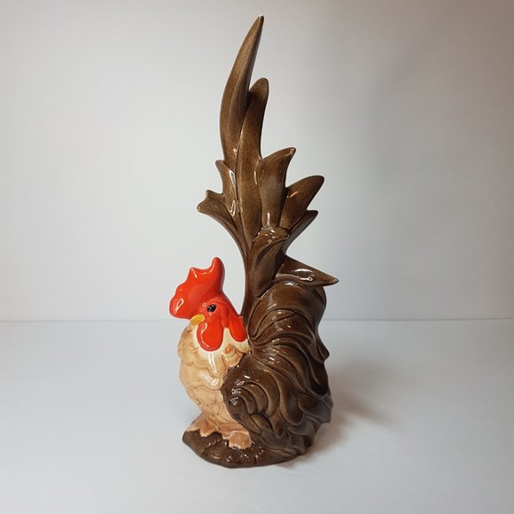 Vintage Ceramic Rooster Handpainted Kitchen Cottage Farmhouse Decor Bird Chicken - Picture 4 of 16